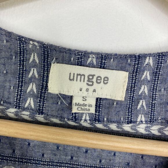 Umgee Shirt Mini Dress Women Small Black Striped Aztec Cotton Blend Pockets - Picture 5 of 7